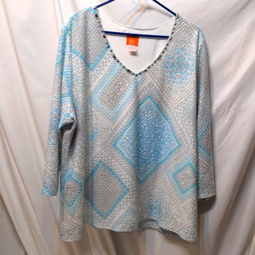 Hearts of Palm plus size blouse 2X